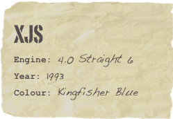 XJS
Engine: 4.0 Straight 6Year: 1993Colour: Kingfisher Blue
