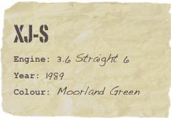 XJ-S
Engine: 3.6 Straight 6Year: 1989Colour: Moorland Green
